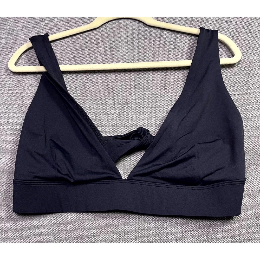 Everlane ReNew Triangle Bikini Top Womens 2XL Black Twist Back Wide Strap Swim